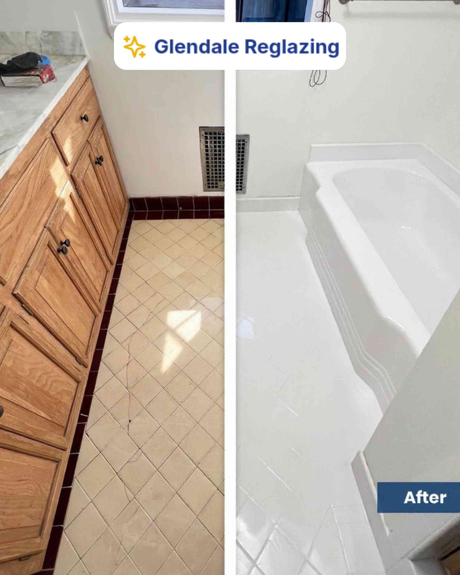 Tile floor reglazing result